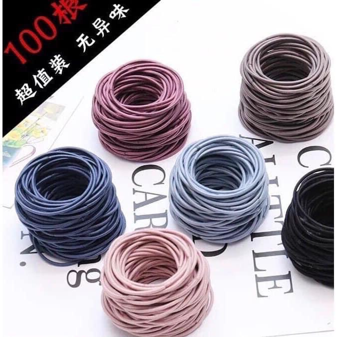 Set chun buộc tóc 100 chun