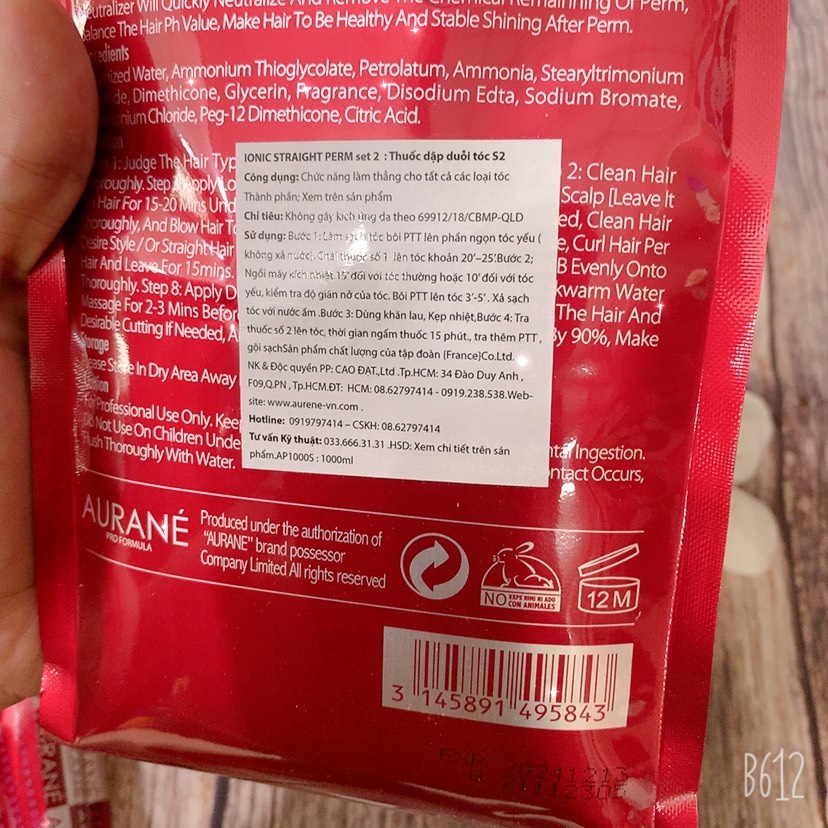 KEM UỐN DUỖI ÉP TÓC AURANE BÓNG TÓC MỀM MƯỢT 1000ML
