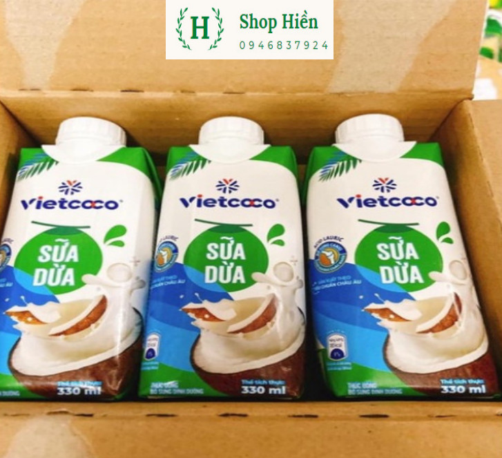 Thùng 12 hộp sữa dừa Vietcoco hộp 330ml (Hàng chính hãng)