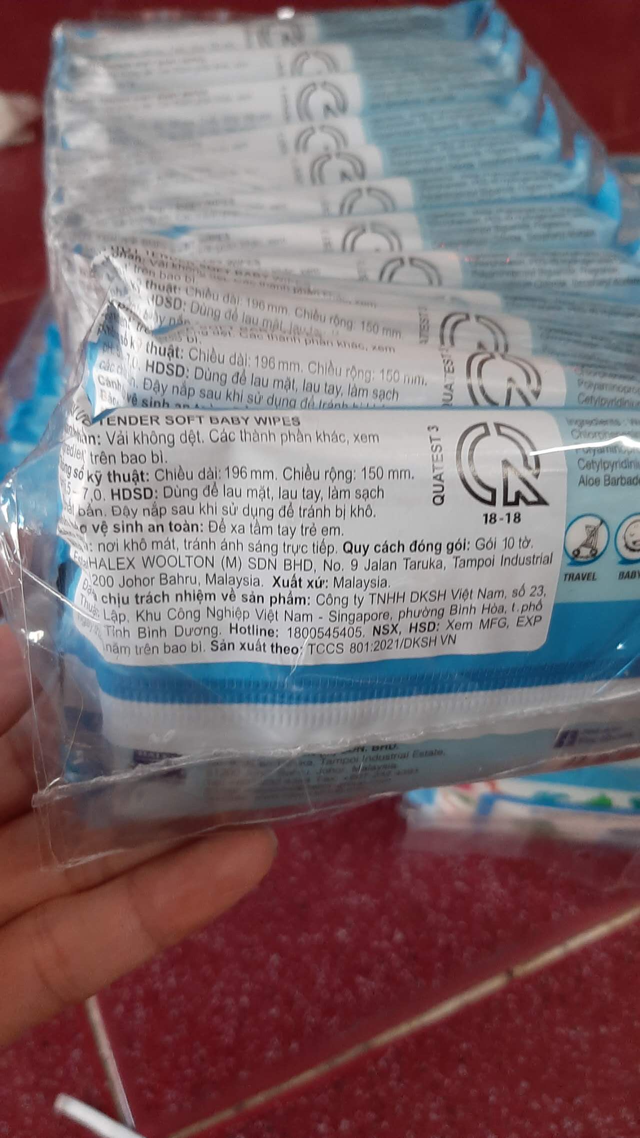 Khăn Ướt TENDER SOFT BABY WIPES 10 tờ (Lốc 12 gói)