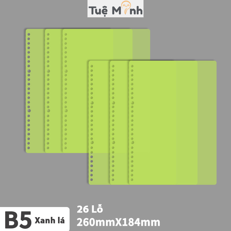 Set 4 Bìa nhựa tab phân trang A5  B5 A4 màu trong suốt VPP Tuệ Minh làm Bìa Binder sổ còng (đọc kỹ mô tả)