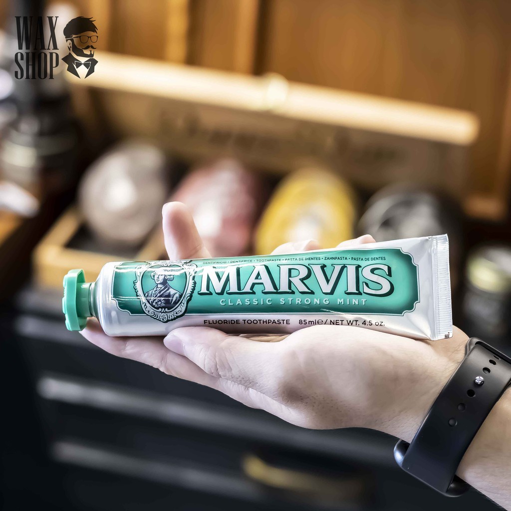 Kem Đánh Răng Classic Strong Mint - Marvis (Italia)  [NỘI ĐỊA Ý]  Giúp Làm Trắng Răng, Đánh Bật Mảng Bám.