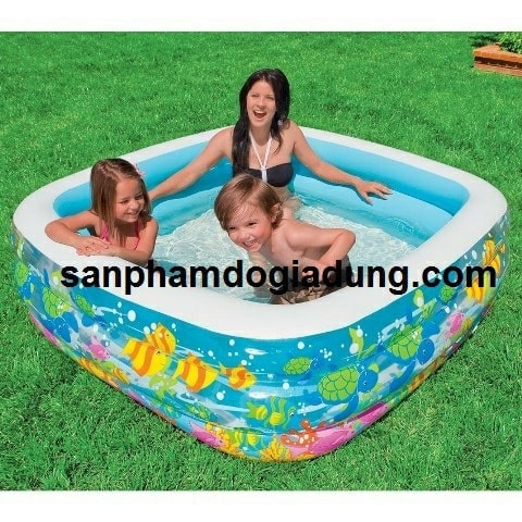 Bể bơi vuông cá 3 tầng 159x159x50 Intex 57471