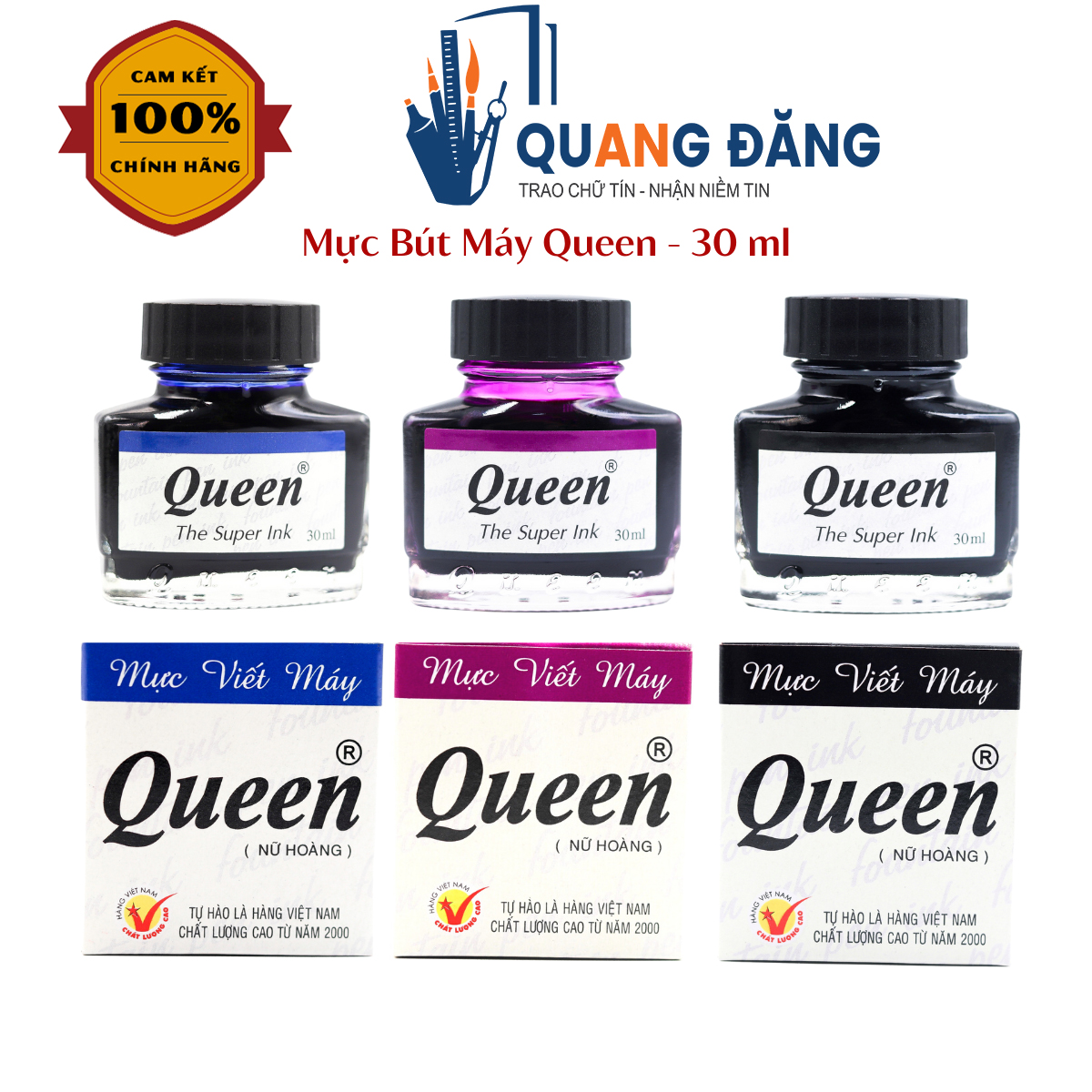 Mực Queen 30ml Các Màu (Mực Viết Máy Queen)
