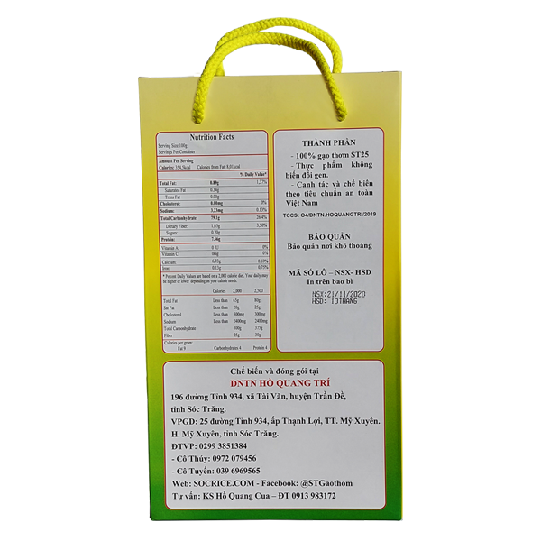 [Chính hãng] Gạo ST25 (Ông Cua) lúa tôm - cao cấp - hộp 2kg