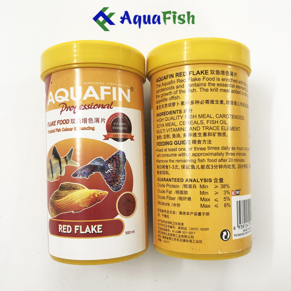 Thức ăn cho cá thủy sinh dạng lá mỏng Aquafin  hộp 500ml (cá nhanh lớn, tăng màu đẹp và không làm đục nước)