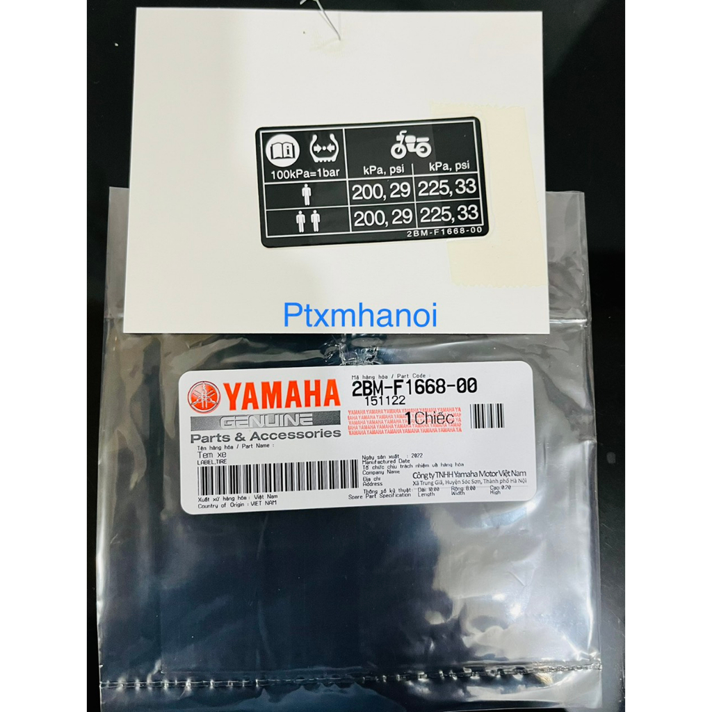 Tem Thông Số Tem Gấp Yamaha Exciter