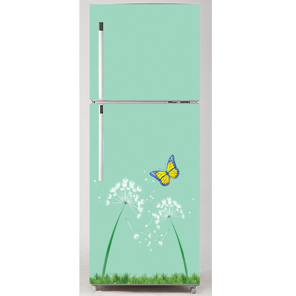 [HCM]Decal trang trí dán tủ lạnh mẫu bướm và hoa