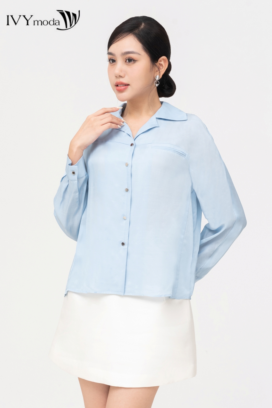 Áo sơ mi lụa IVY moda MS 16M8413