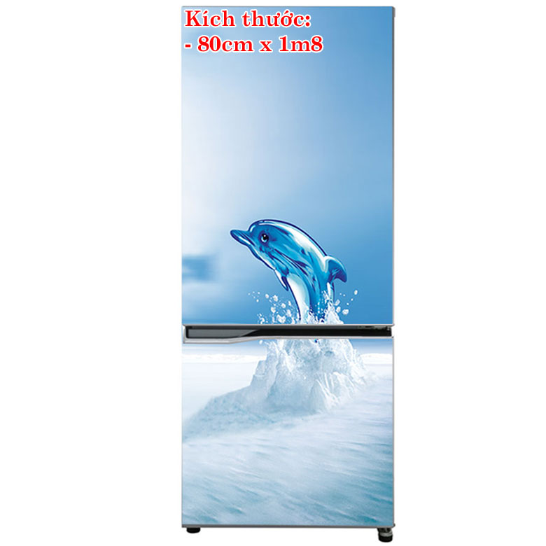 [HCM]Decal dán trang trí tủ lạnh mẫu cá heo