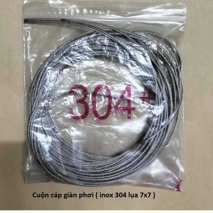 Dây cáp giàn phơi thông minh, Sợi cáp cho giàn phơi thông minh ( Loai Tốt Inox 304 )