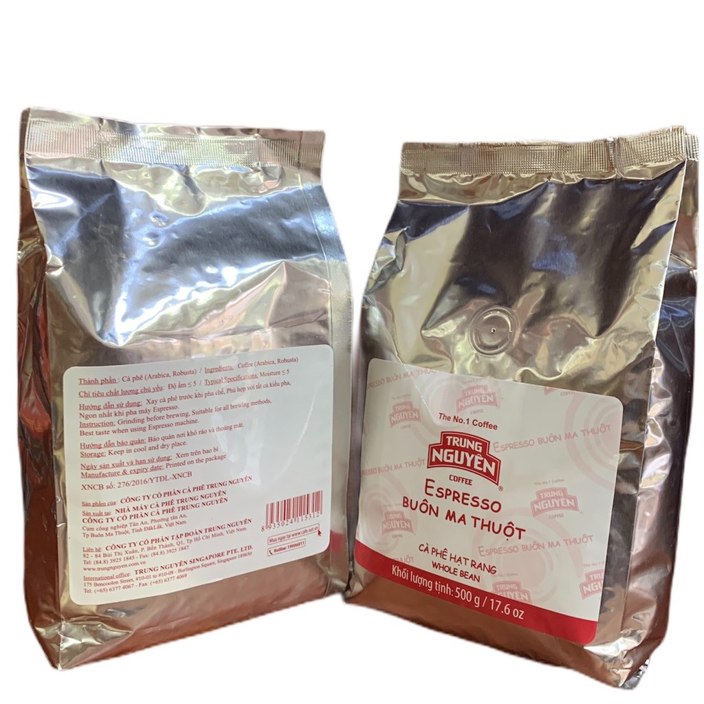 Cà phê hạt Trung Nguyên( Epresso - Bịch 500gam)