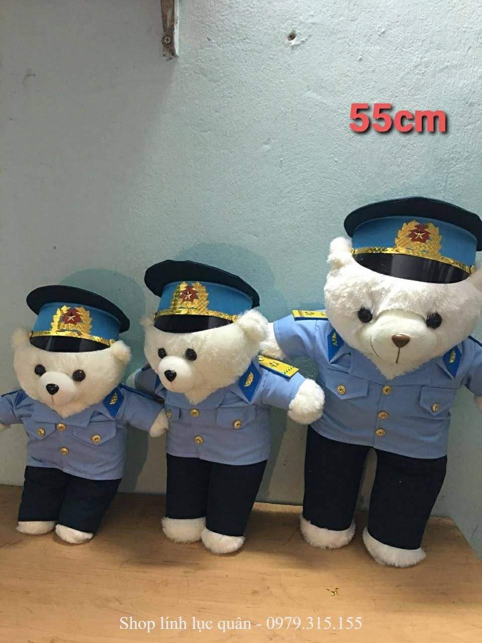 GẤU BÔNG MẶC ĐỒ LÍNH PKKQ 55cm