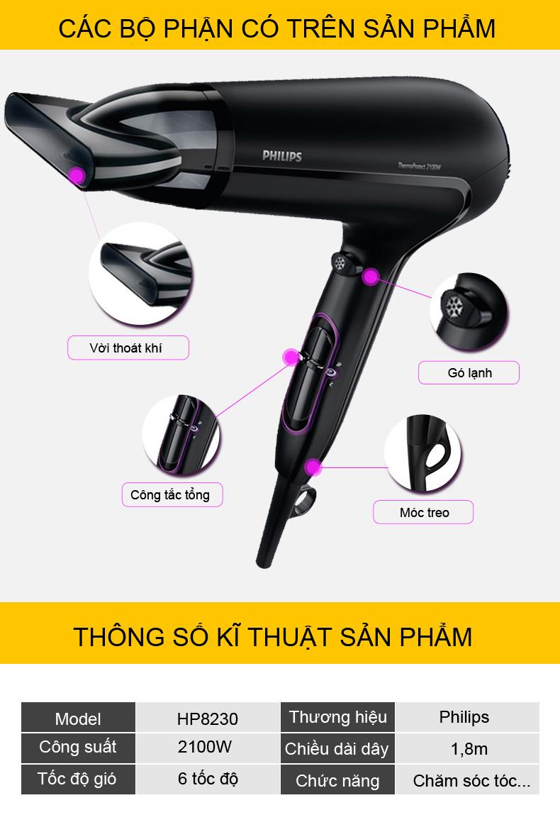 Máy sấy tóc Philips HP8230 - Chăm sóc tóc chuẩn salon