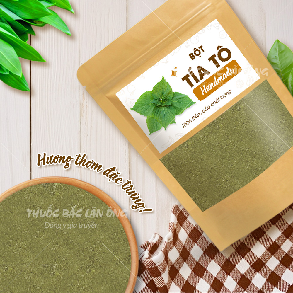 Bột tía tô 1kg, nguyên chất, thơm mịn, dùng đắp mặt, pha uống - Lãn Ông