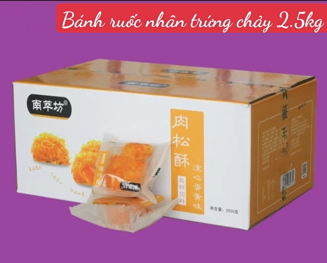 Combo 1000g Bánh ruốc nhân trứng chảy/ bánh ruốc nhân trứng muối món ăn thay thế bữa ăn nhẹ