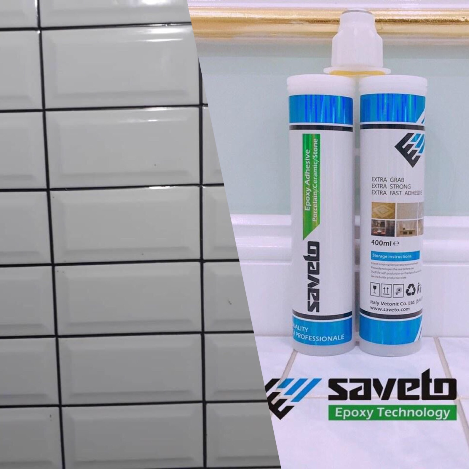 Keo chà ron Saveto màu đen S16