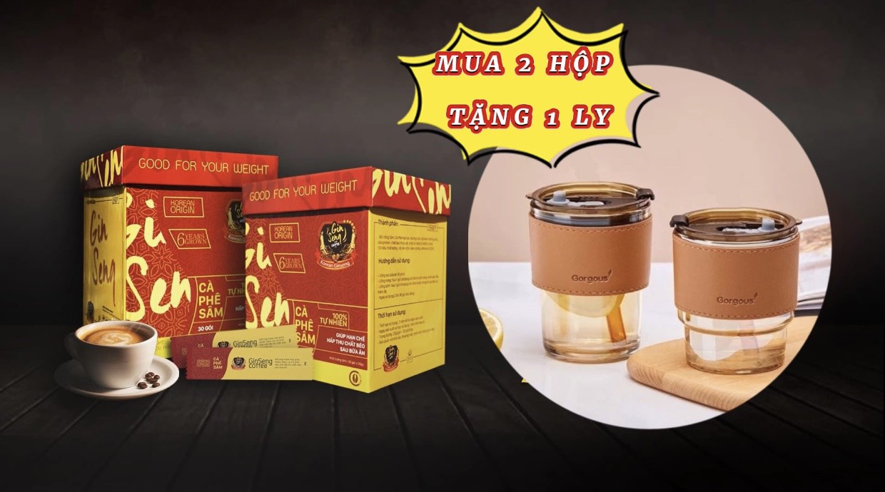 (TẶNG LY) Combo 2 Hộp Cà Phê Sâm Ginseng Giảm Cân (Ginseng Coffee)