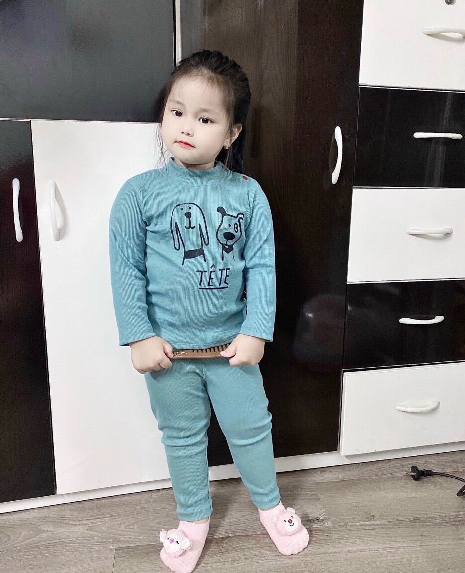 BỘ THUN GÂN CỔ 3P SIÊU XINH CHO BÉ