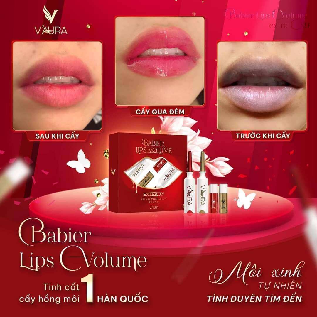 [FreeshipMAX] [mẫu mới] Tinh chất cấy màu môi Vaura Babier Lips Volume V3 Extra X9