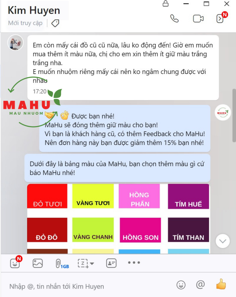 "Thuốc nhuộm vải (nhóm C3) (chỉ có màu Đen)"