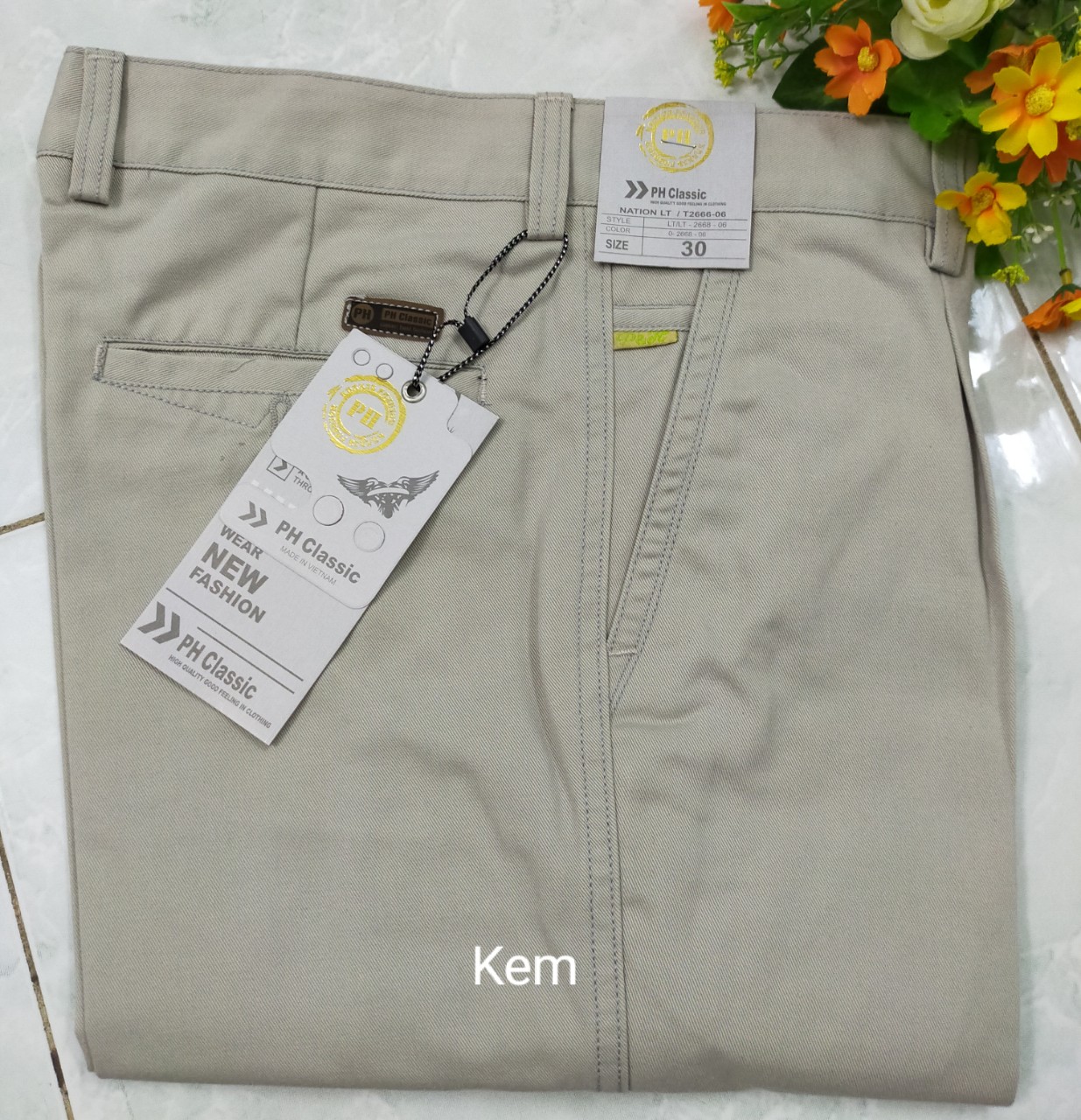 [HCM]Quần kaki trung niên xếp ly