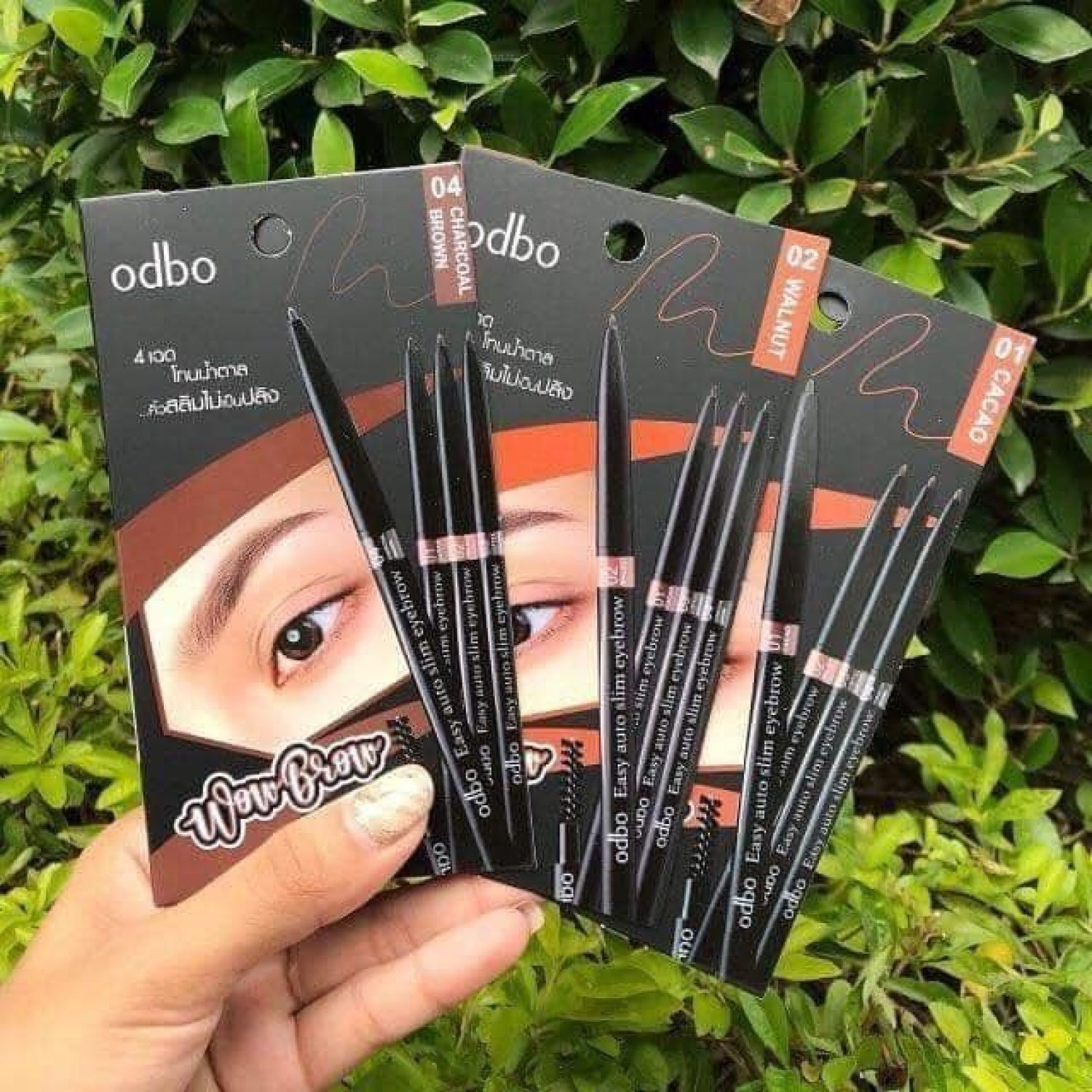 Chì kẻ mày 2 đầu Odbo màu nâu đen nâu tự nhiên Wow Brow OD781
