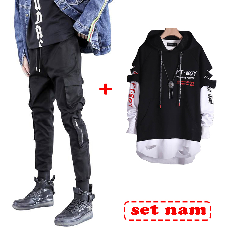 Combo Bộ Đồ Nam Quần Jogger Túi Hộp Kết Hợp Áo Hoodies Cá Tính Thời Trang 4MENHN AO TOP NAM 126 + JOGGER NAM