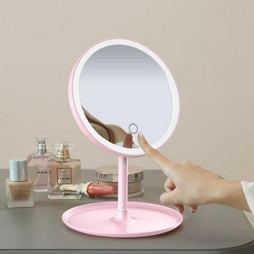 GƯƠNG TRANG ĐIỂM TRÒN ĐỂ BÀN CÓ ĐÈN LED