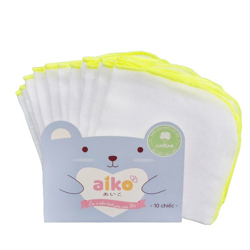 Combo 10 khăn sữa Xuất Nhật cao cấp Aiko 3 lớp