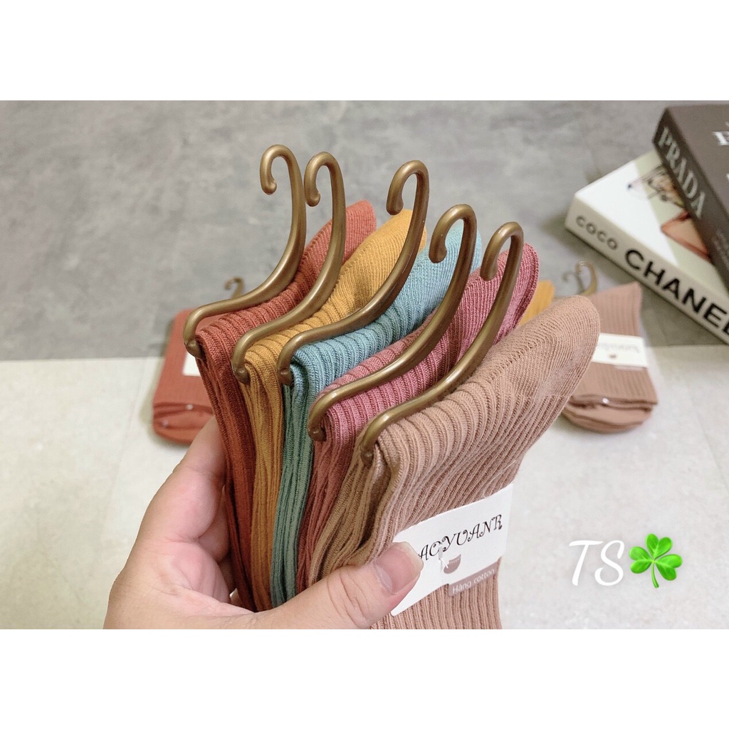 Tất nam nữ cổ cao nhiều màu chất len (combo 5 đôi)