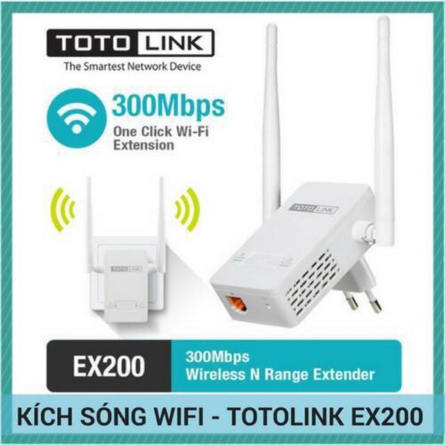 Bộ kích sóng Wifi Totolink EX200 tốc độ 300Mbps - Thương hiệu Hàn Quốc