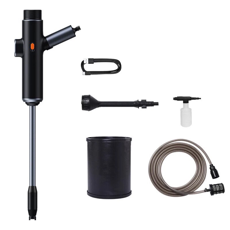 Bộ vòi xịt tăng áp rửa xe và chổi lau baseus lv914-bk và lv915-bk dùng cho xe hơi dây dài 3,5 mét