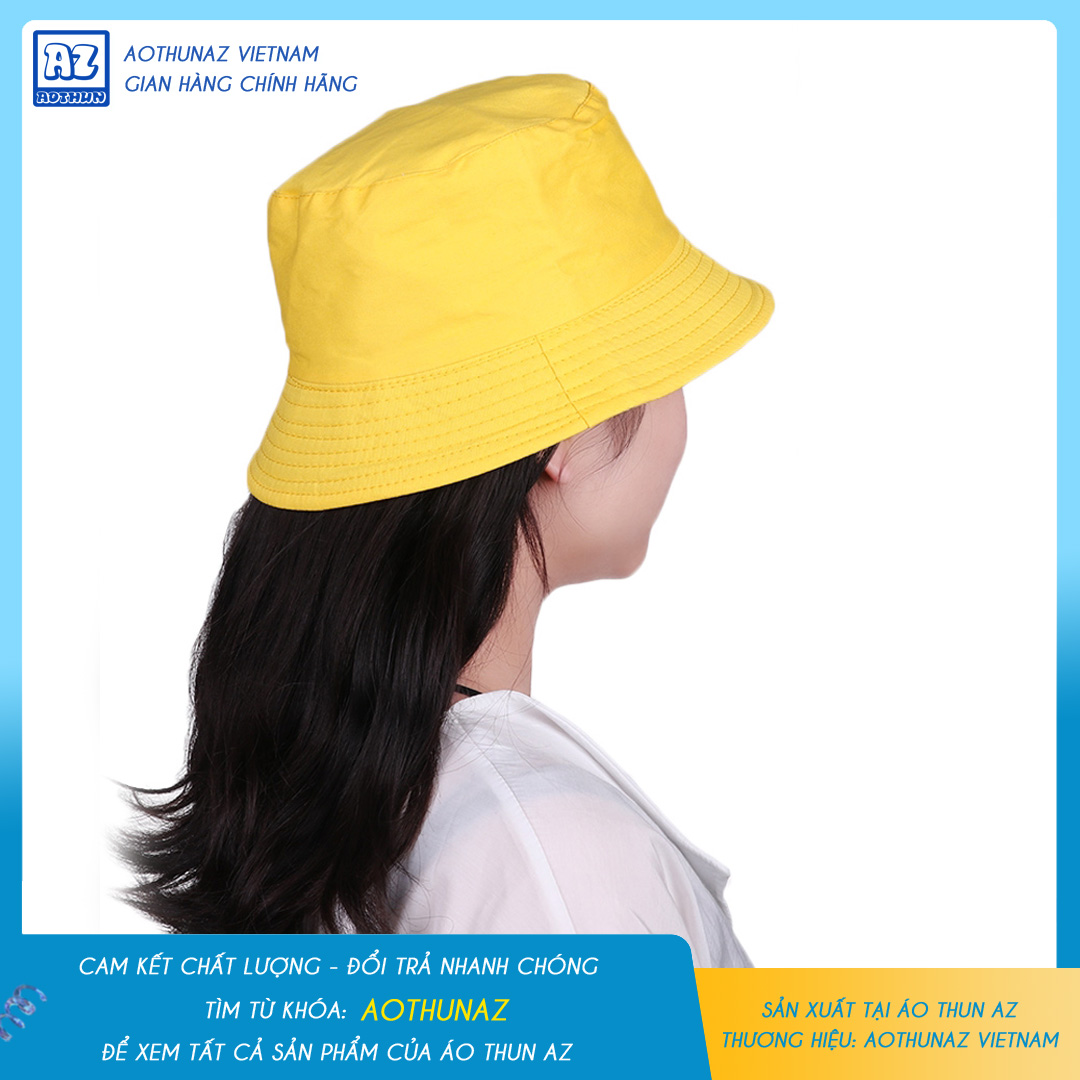 Phụ kiện thời trang AOTHUNAZ - Mũ Bucket Nam Nữ màu vàng Kaki Cotton