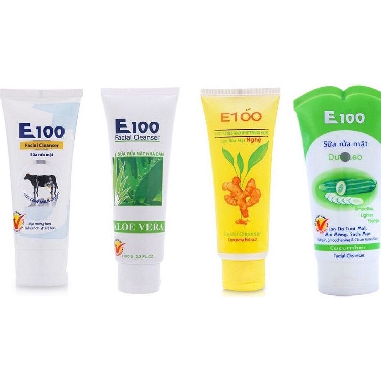 Sữa rửa mặt E100 100g lô hội