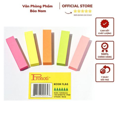 Giấy note- ghi nhớ - phân trang pronoti 5 màu giấy