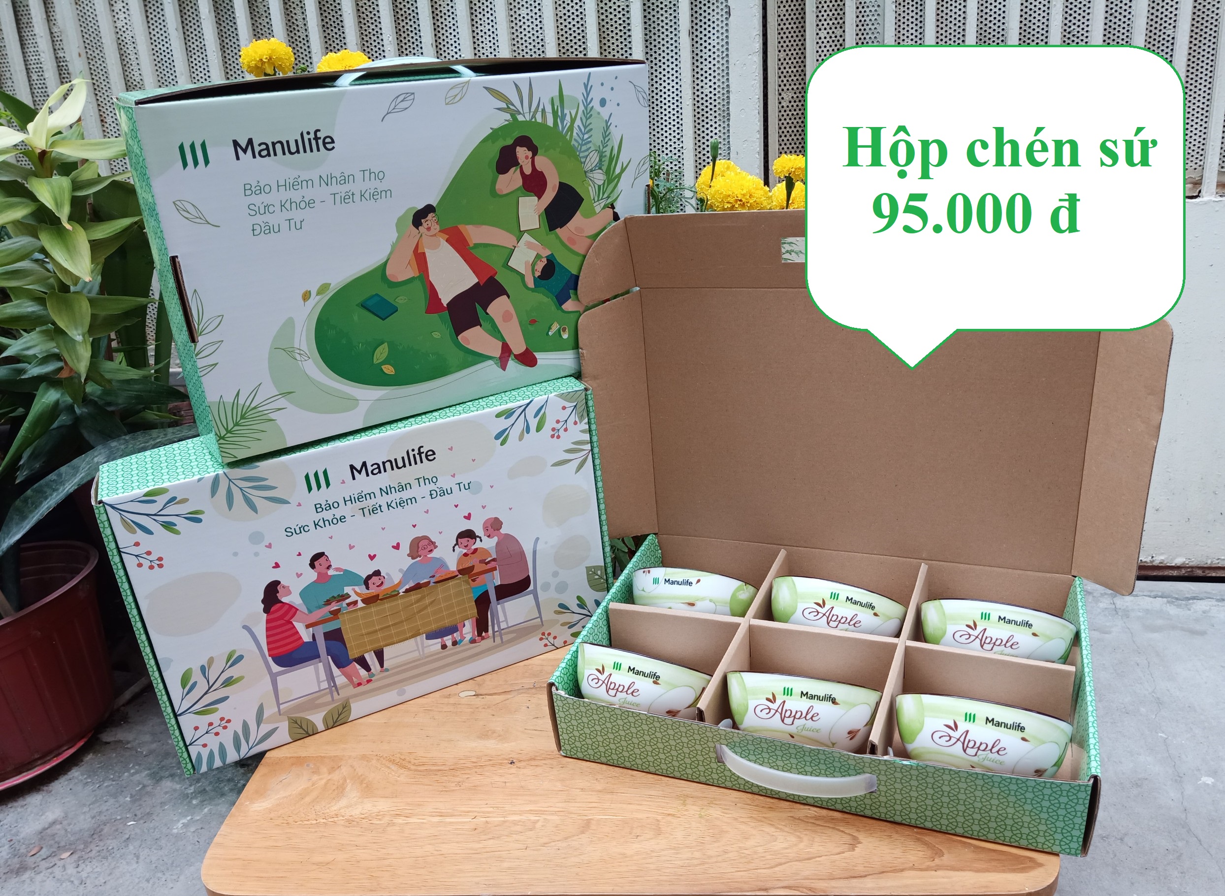 Bộ chén sứ quà tặng Manulife (hộp 6 cái)