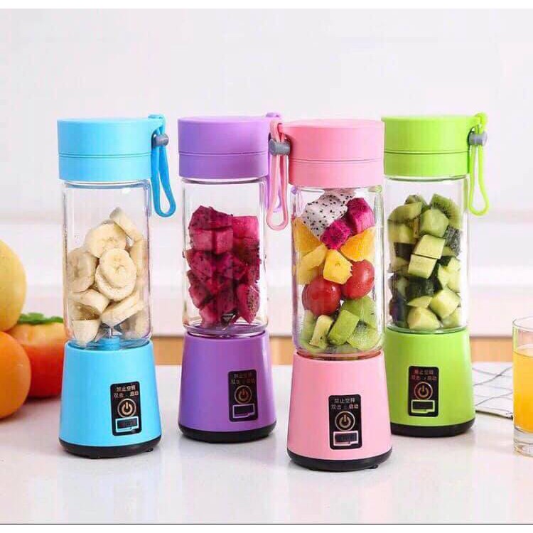 Máy xay sinh tố mini cầm tay tiện dụng, sạc pin nhiều lưỡi tiện lợi