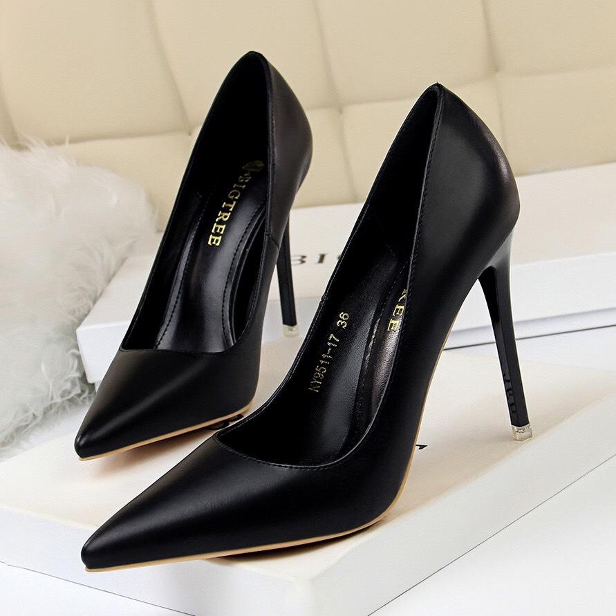 9511-17 high heels Bigtree leather money plain basic, water stick no bubble
