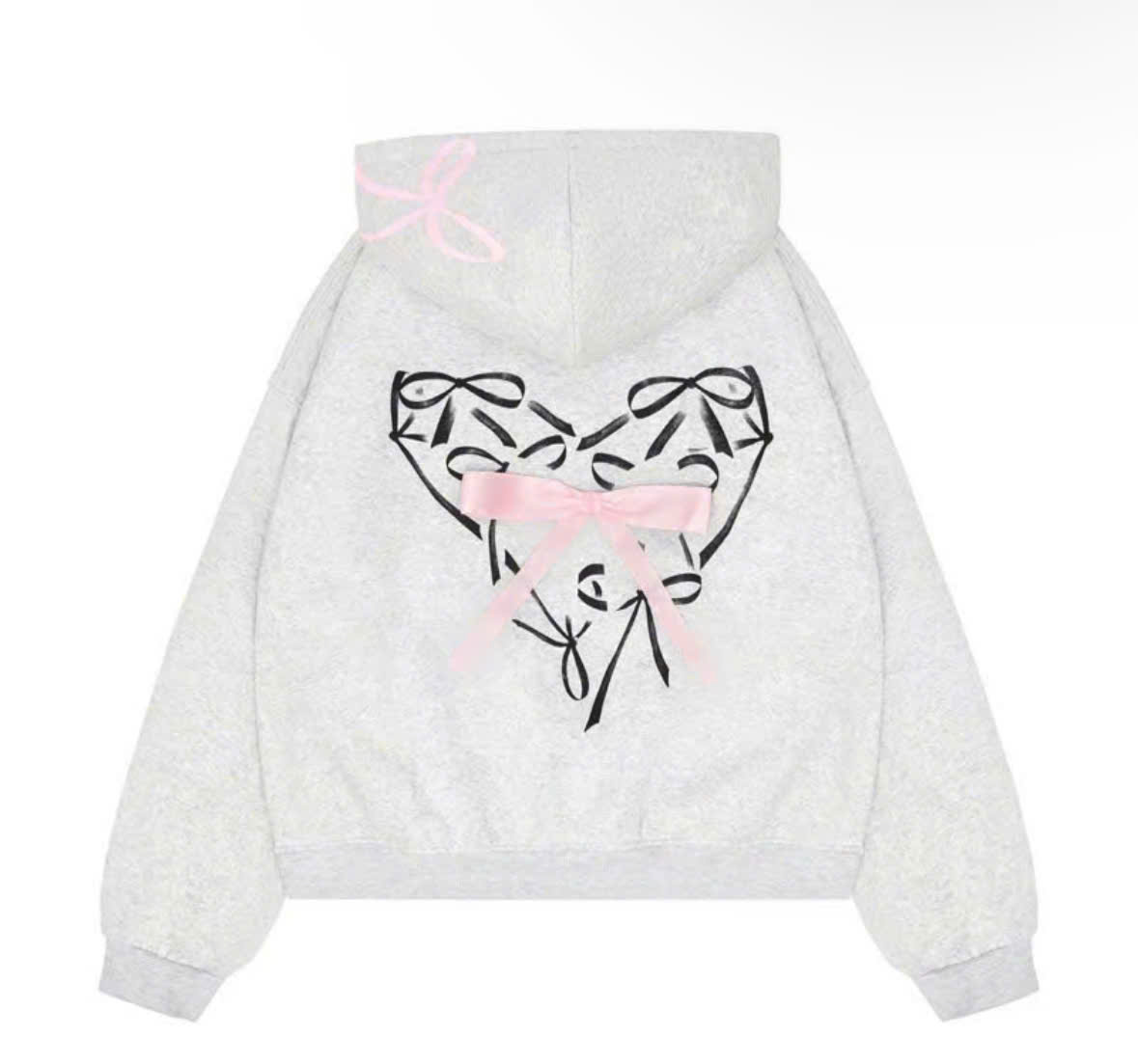 Áo Khoác Hoodie Zip IN Trái Tim Nổi Gắn Nơ HỒNG form rộng Tay Bồng Hot Trend 2024 Siêu Đẹp Hàng Chuẩn - TP655