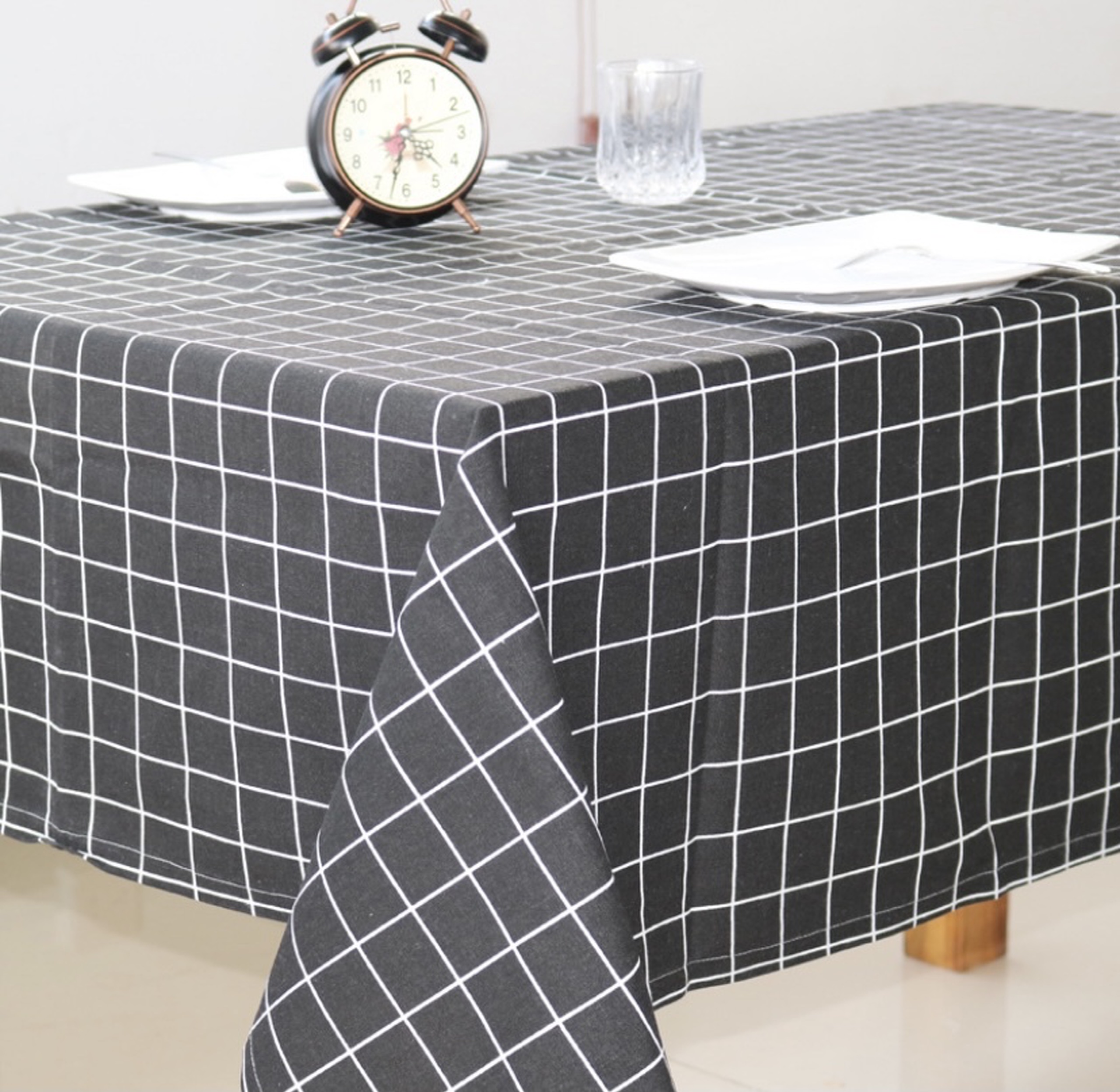 Khăn Trải Bàn Vải / VẢI CANVAS BỐ HỌA TIẾT CARO TỐI GIẢN HỆN ĐẠI ĐX100