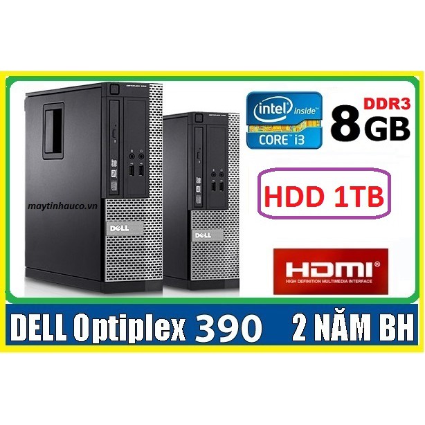 Máy tính để bàn đồng bộ Dell optiplex 390  Core i3 8G ssd 120GB ,Có HDMI ,