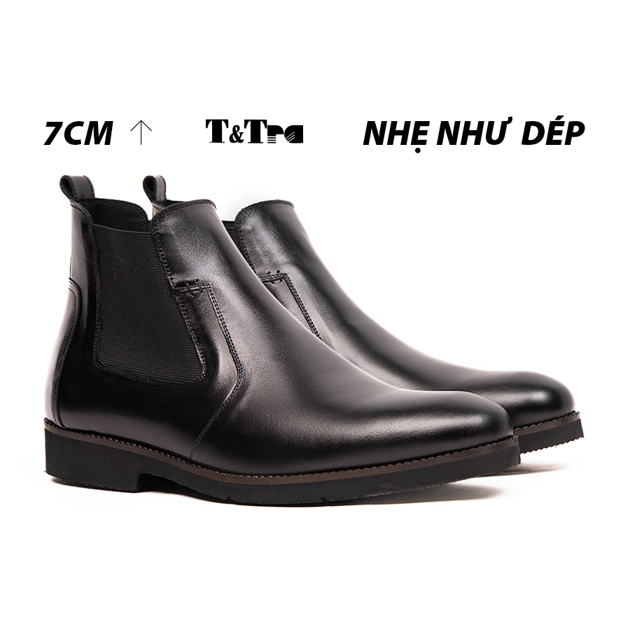 [ 7CM ] Giày Cao Nam T&TRA S1077 Đen