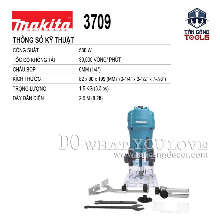 Máy Phay Makita 3709 530W Cốt 6.35 mm