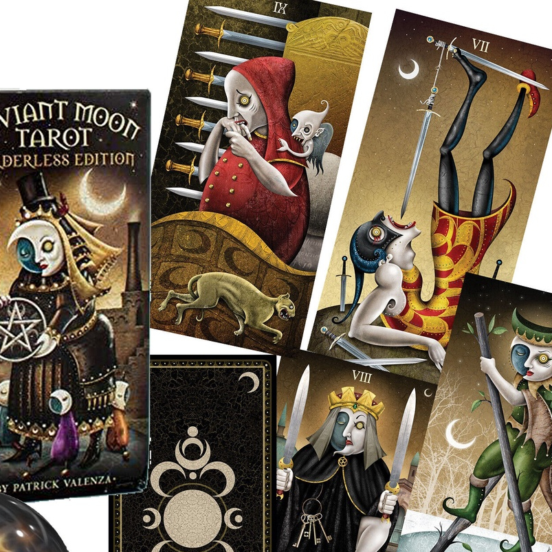 [Cao Cấp] Bộ Bài Deviant Moon Tarot 78 Lá Bộ Bài tarot oracle size tiêu chuẩn