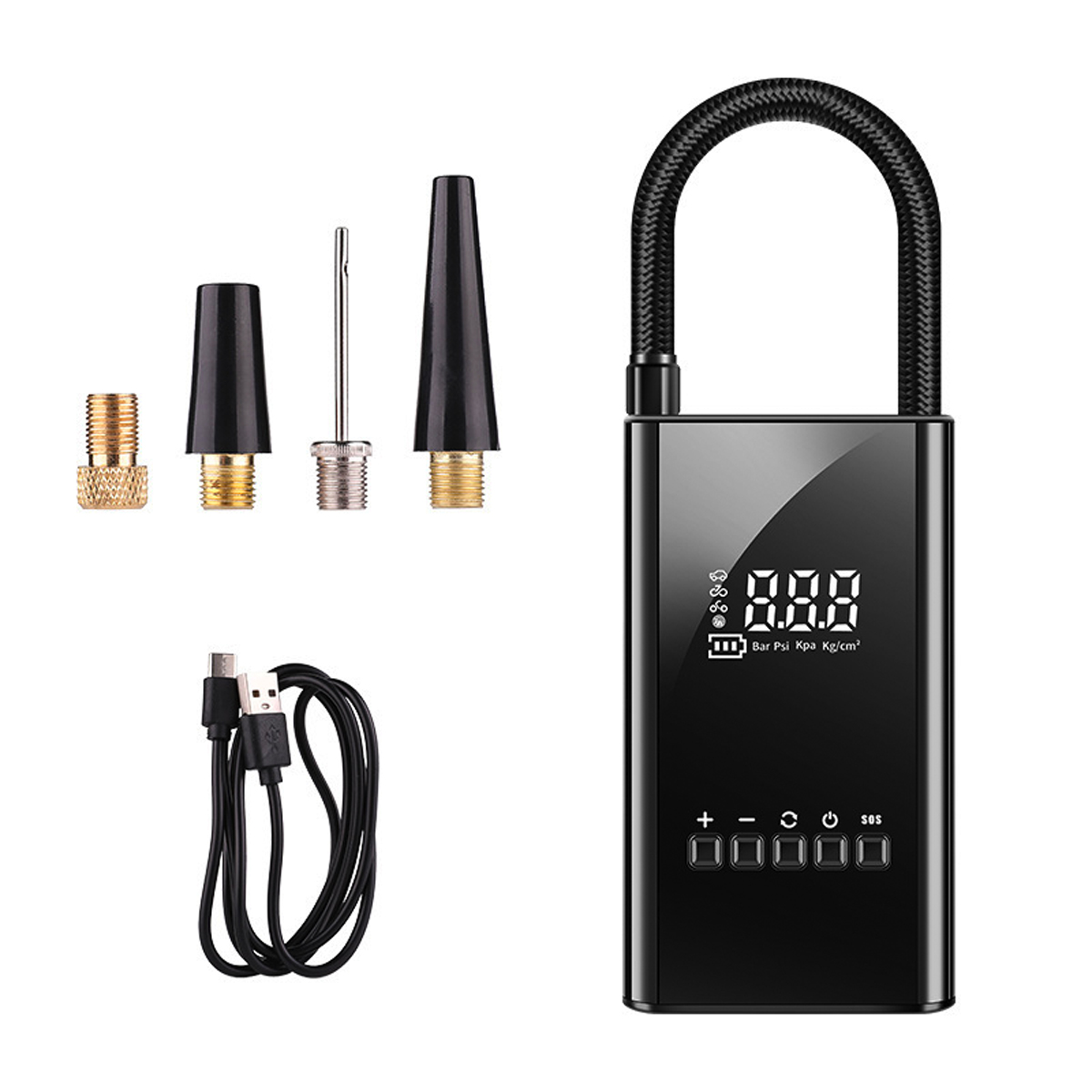 Máy Nén Khí Xe Hơi - Bơm Xe Máy Không Dây Đa Năng L3024 60w Có Đèn Cổng USB Sạc Điện Thoại, Bơm Hơi Mini Thiết Kế Hiện Đại Gọn Nhẹ, Dễ Dàng Bơm hơi Ô tô, xe máy chuyên dụng Mang Theo, Không Cồng Kềnh，Bơm mini giá rẻ.