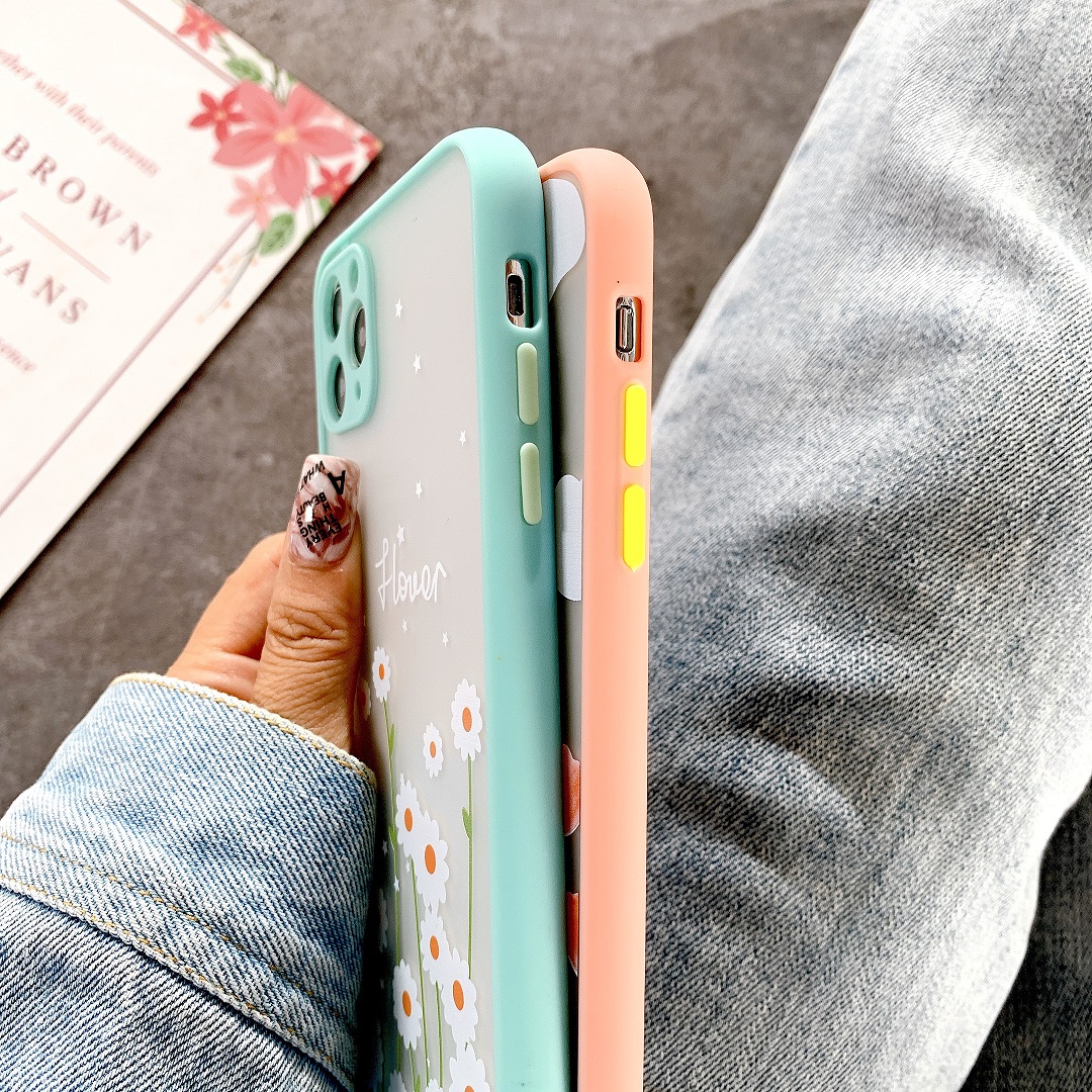 Ốp Lưng Nhám Chống Sock, Va Đập Bảo Vệ Camera Flower Romantic