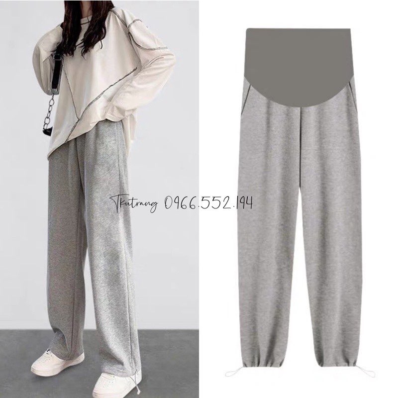 Quần Bầu Bo Gấu Chất Tổ Ong Dày Dặn