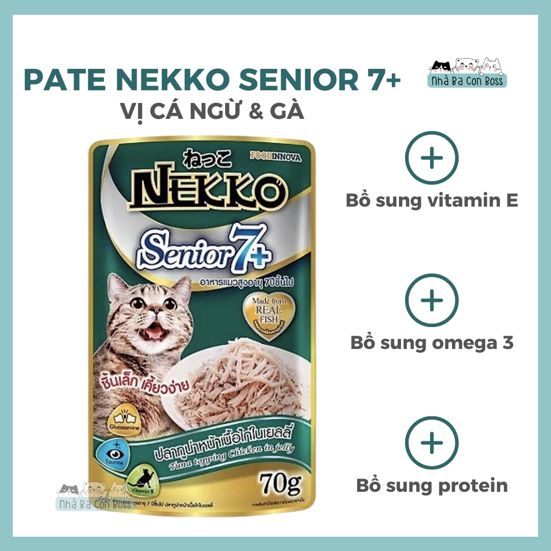 [Gói 70g] Pate Cho Mèo Nekko Senior 7+/ 11+