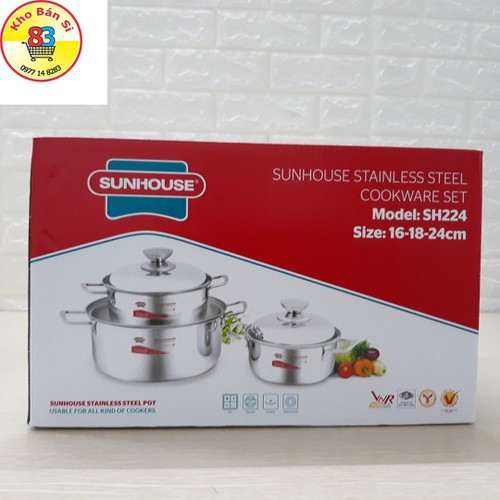 SUNHOUSE 1 bottom stainless steel cookware set SH224 (NEW)